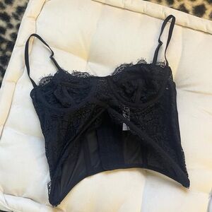 Urban Outfitters Black Lace Crop Top Corset